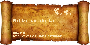 Mittelman Anita névjegykártya
